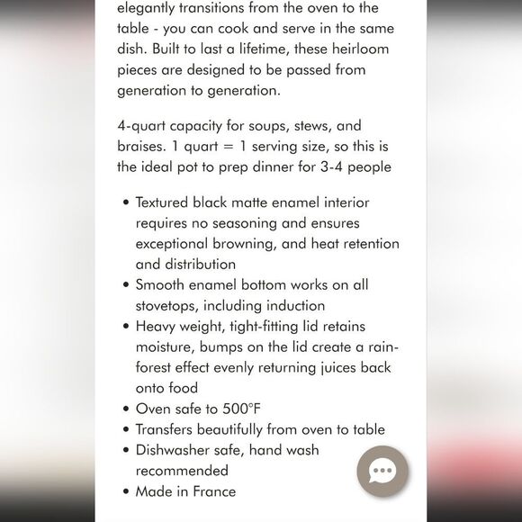 Staub 4Qt. Enameled Cast Iron Round Dutch Oven- Matte Black - Picture 8 of 12